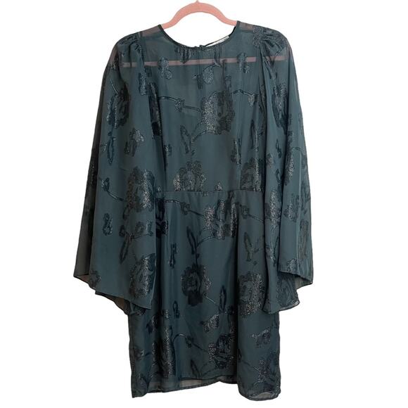 Cooper St Ophelia Wide Sleeve Green Mini Dress - Picture 2 of 10